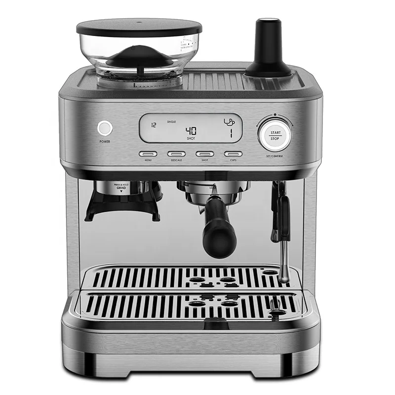 Hot Sale Stainless Steel Espresso Coffee Maker Grinding Coffee Machine 2.1L Espresso Maker With large LCD display