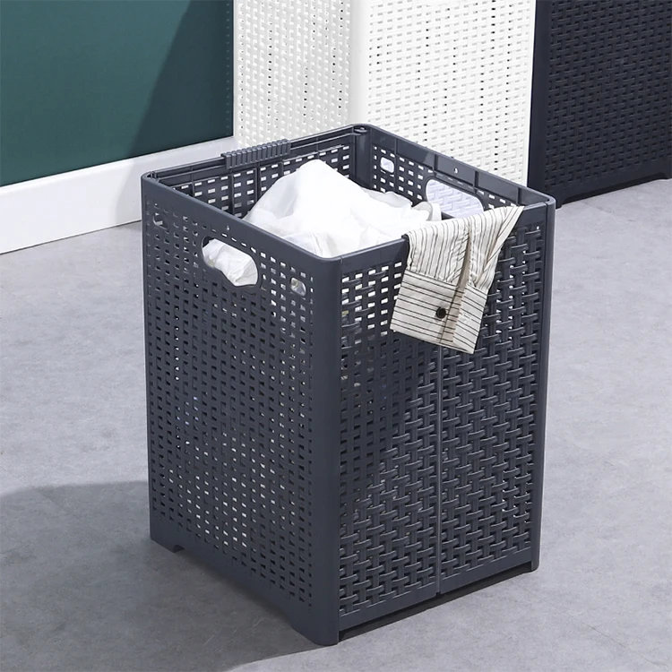 Suitable Household Plastic Waterproof Collapsible Laundry Hamper Folding Storage Basker Clothes Sorter dirty laundry basket