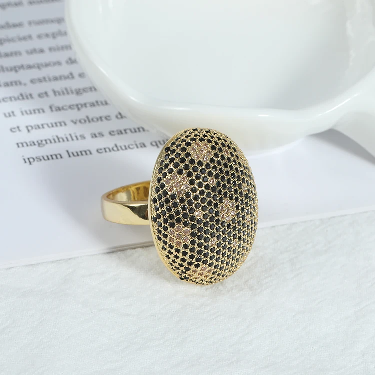 Fashion Bar Setting Gold big Ring full green stones cubic zircon cz rings for women Elegant Ring