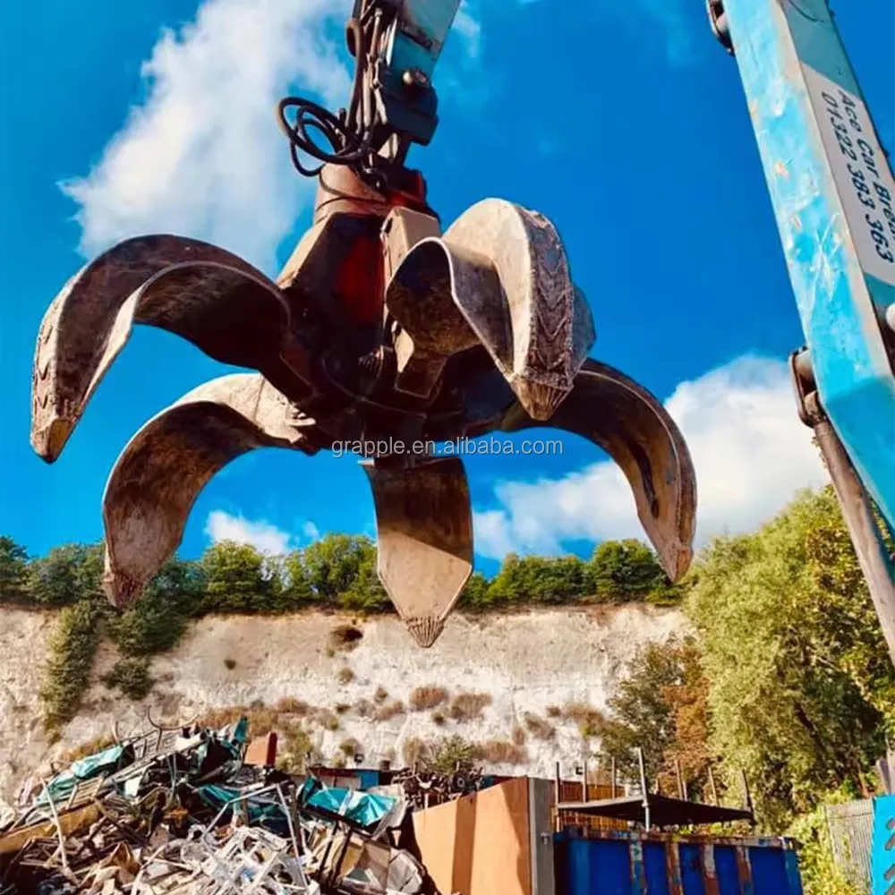 Brand New Material Handler Used Five-Tine Scrap Grab for Scrap Metal Recycling in Scarp Yard