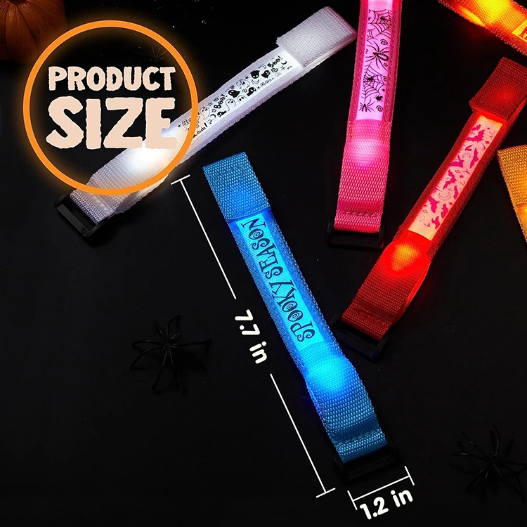 Manufacturer customer pulsera aesthetic bracelet de luxe homme femme festival led light up wristband with logo for packing