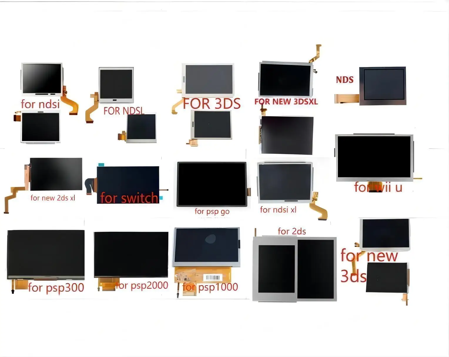 ЖК-дисплей с сенсорным экраном, комплект аксессуаров для игровой консоли, сменный сенсорный экран, дигитайзер, сборная панель