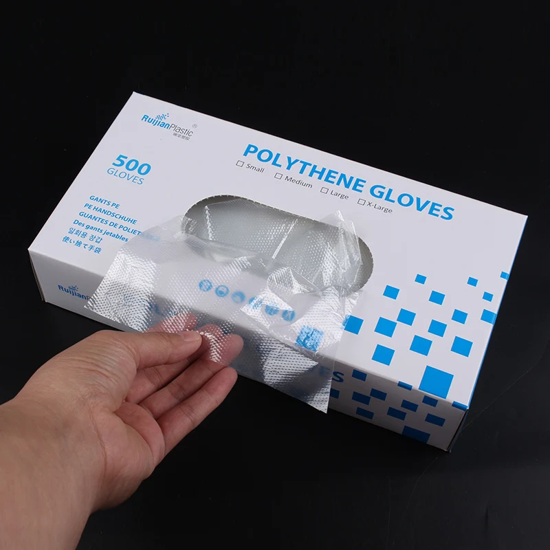 100pcs disposable gloves food kitchen plastic glove disposable transparent cooking gloves pe for restaurant and house cleaning