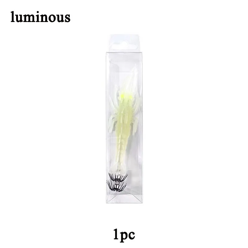 Bionic Shrimp Nightlight Soft Fish Bait for Squid Fishing and Fishing