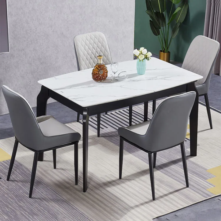 High Quality Dining Kitchen Chair Leather Fabric Wood Leg Upholstered Dining Chair