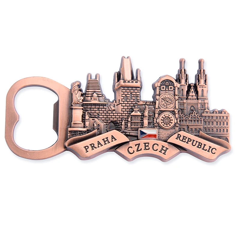 Factory Promotional fridge magnets Praha Bottle Opener Magnet Fridge Tourist Souvenir
