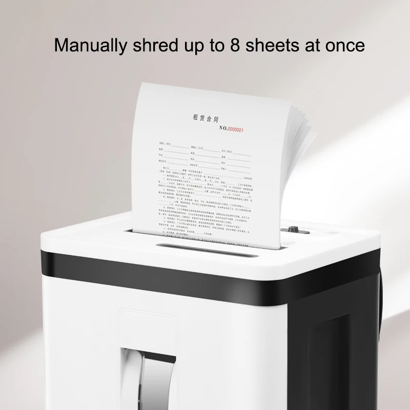 P5 2*13mm Paper Shredder 8 Sheets A4 Paper CD Cards Pull-out Basket Electric Small Micro Cut Shredder For Office Use