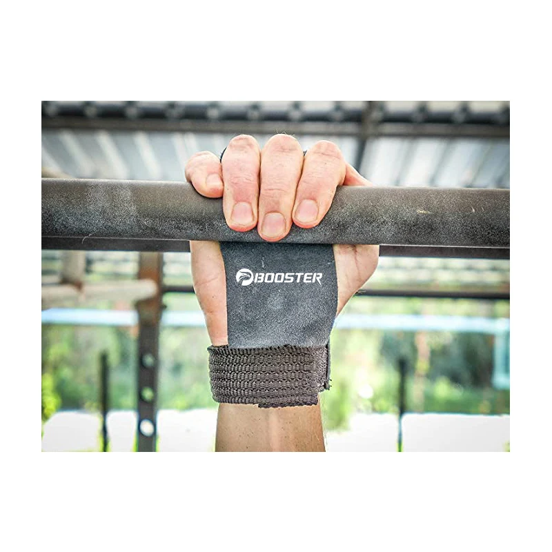 
Cowhide Weight Lifting Grips Palm Protection With Wrist Wraps for Gym Fitness Workout Exercise Training 