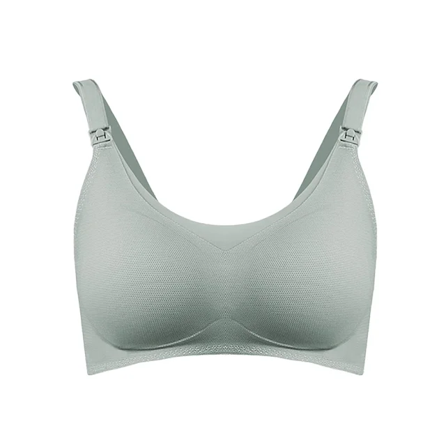
Wholesale Fashion Design Breathable Elastic Seamless Front Open Maternity Nursing Bra 