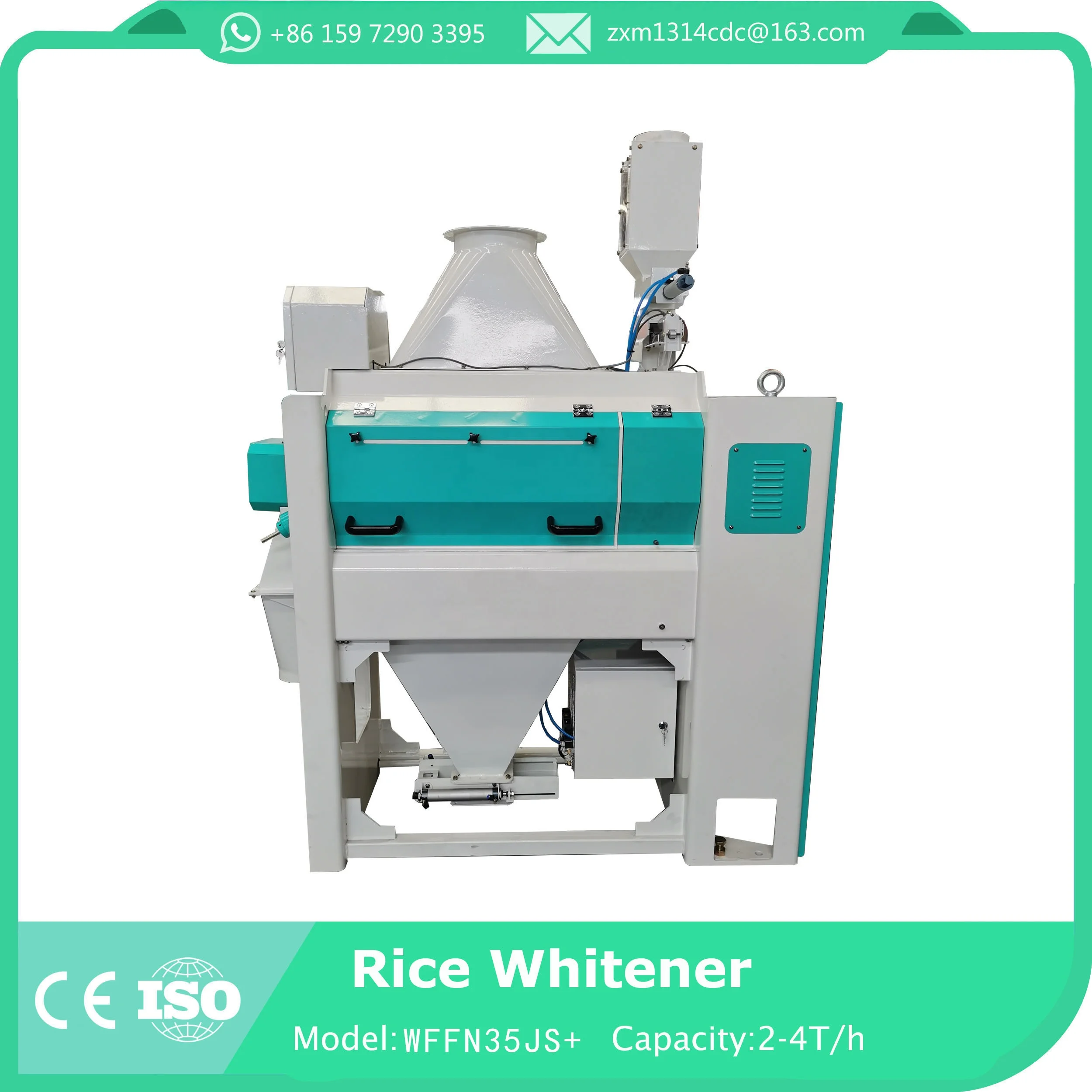 Wufeng 2022 newest Jet Air Horizontal Parboiled Rice whitening machine Air-Blowing Rice Whitener