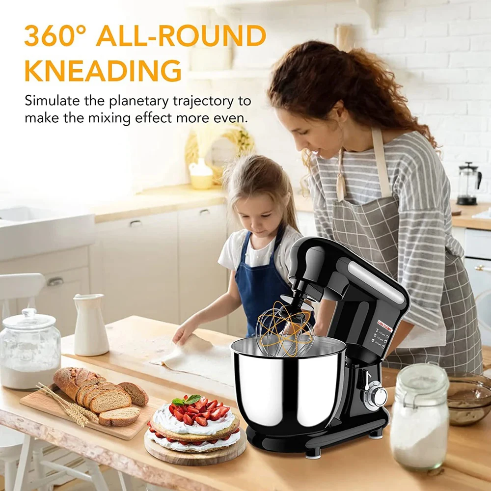 1000W 3.5L Multifunction Electric Stand Mixer Robot Kitchen Accessories for Baking and Food Dough with Plastic Housing