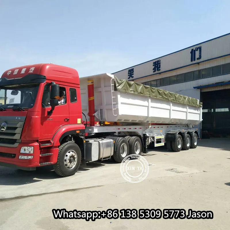 3 axle 80ton 100ton 40cbm 60cbm u shape side dump trailer tipper semi trailer for sale