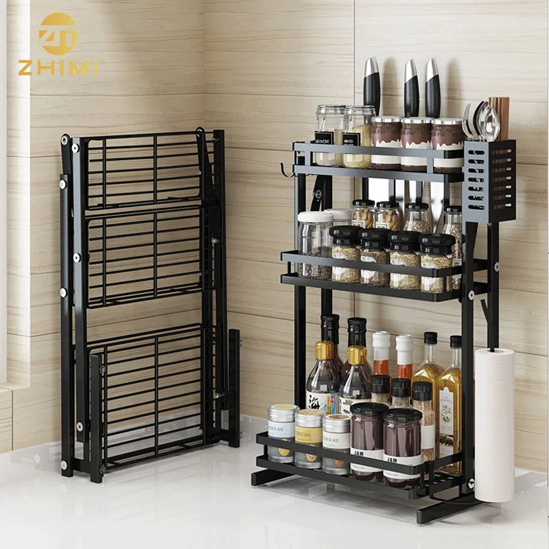 
3 tier stainless steel kitchen dish and spice storage rack fancy spice racks 