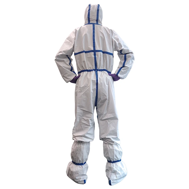 Type 4/5/6 Disposable Safty Coverall Isolation Microporous PPE Suit Hazmat Suit Protective Coverall
