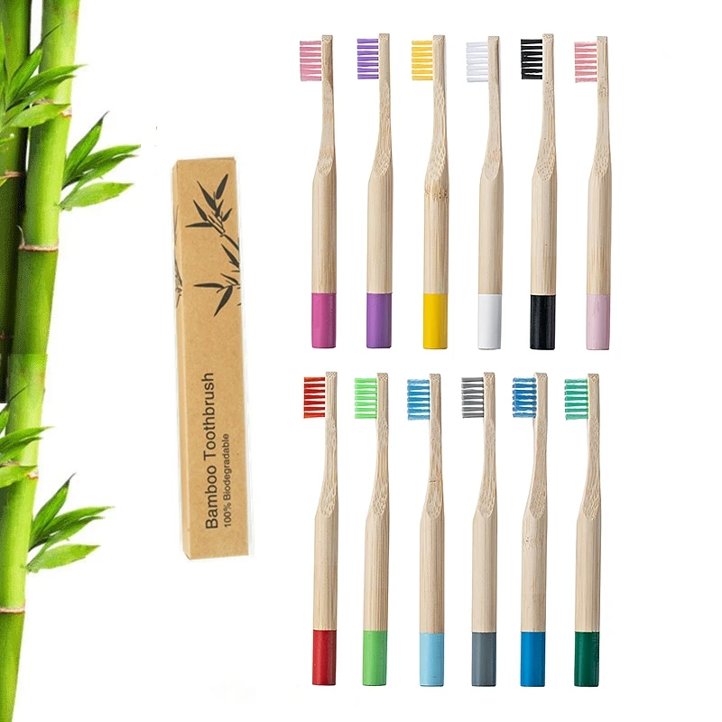Children Bamboo Toothbrushes Soft Bristles Child Toothbrush Eco Friendly Biodegradable Wooden Handle Teeth Whitening Brush