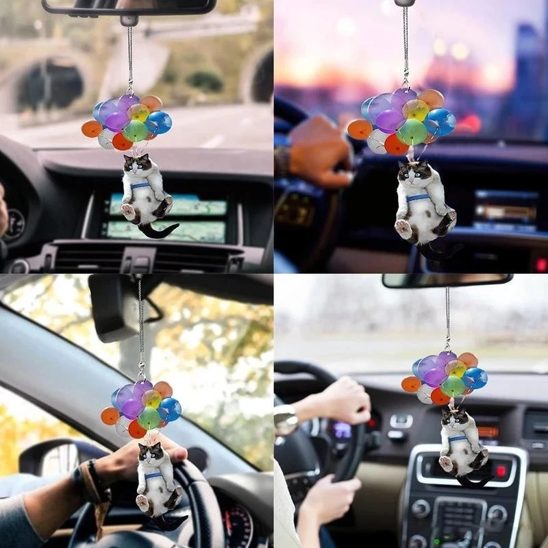 2021 украшение бульдог и воздушный шар автомобильный подвесной красочный салона автомобиля Симпатичные ветряные колокольчики подвесное для