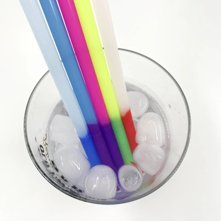 2022 Hot Sale PP Color Changing Straw Reusable Temperature Change Drinking Straws
