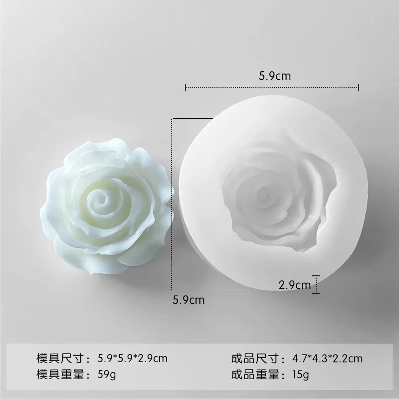 Flower Fondant Flower Candle Silicone Mold Rose Handmade Soap Gypsum Baking Mold 3d Chocolate Mould Sugar Paste Mold