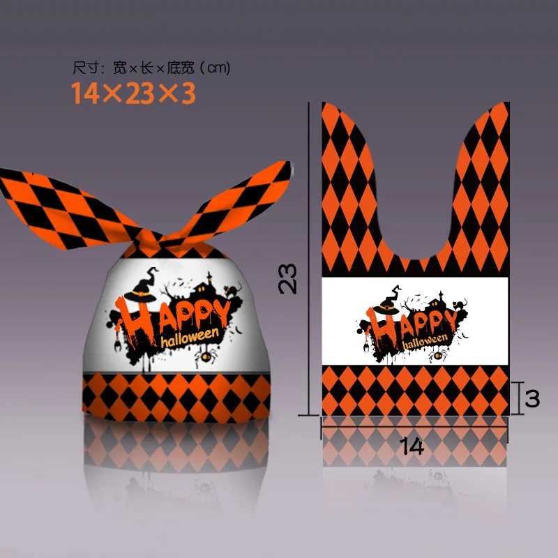 2023 New Halloween Package Bag Rabbit Pumpkin Candy Biscuit Snack Bag Halloween Gift Bag for Kids