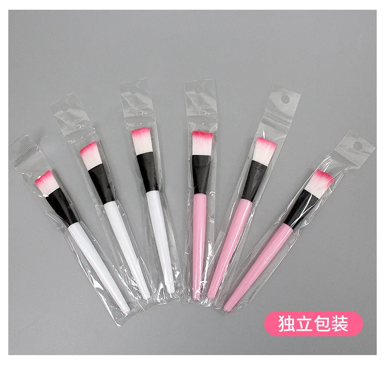 Custom Logo Flexible Nylon Hair Wooden Face Mask Brush Silicone Face Mask Brushes Facial Mask Applicators