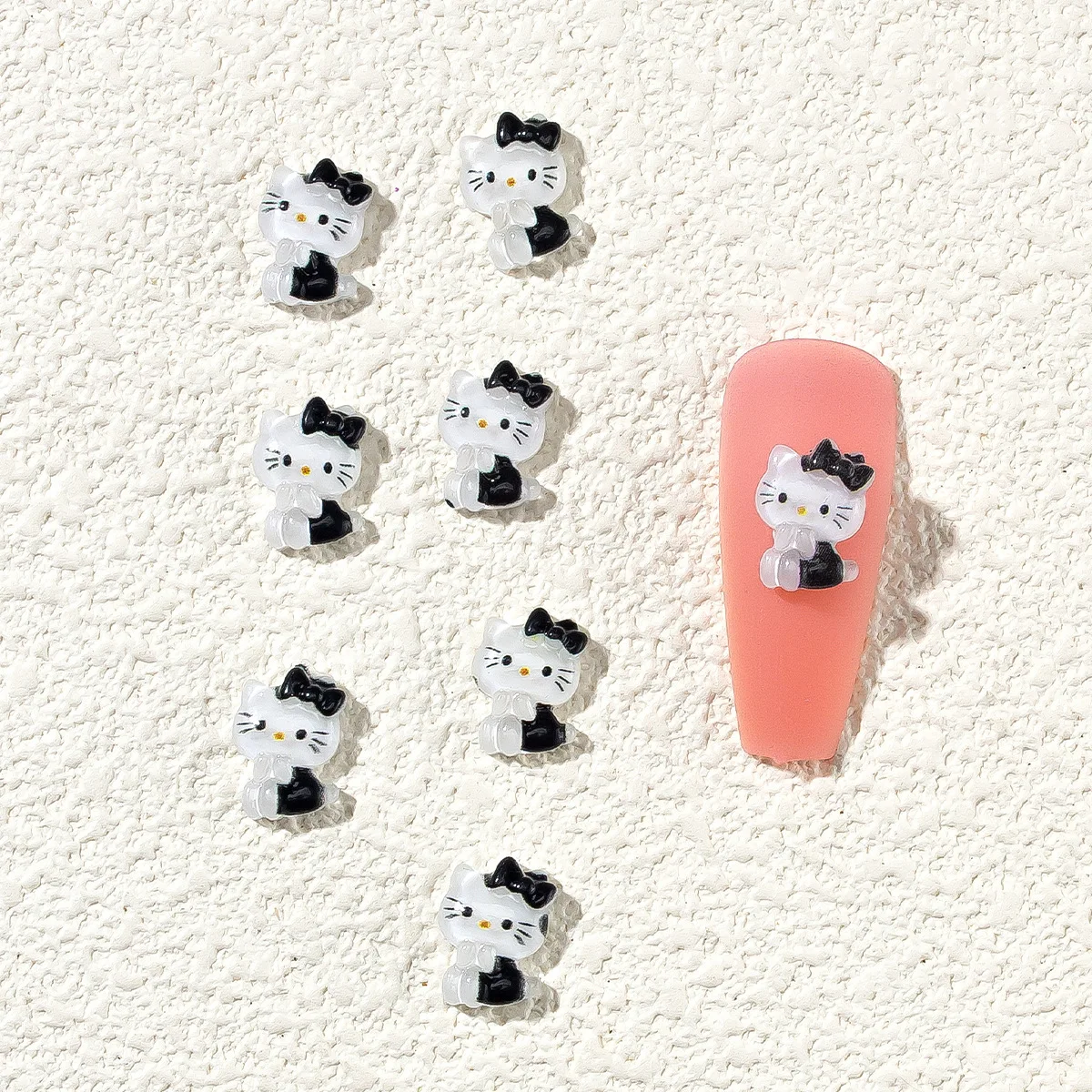 Wholesale  3D Ice Permeable Stereo Hello Kitty Nail Charms Accessories Cartoon  Kawaii  Resin Nail Art