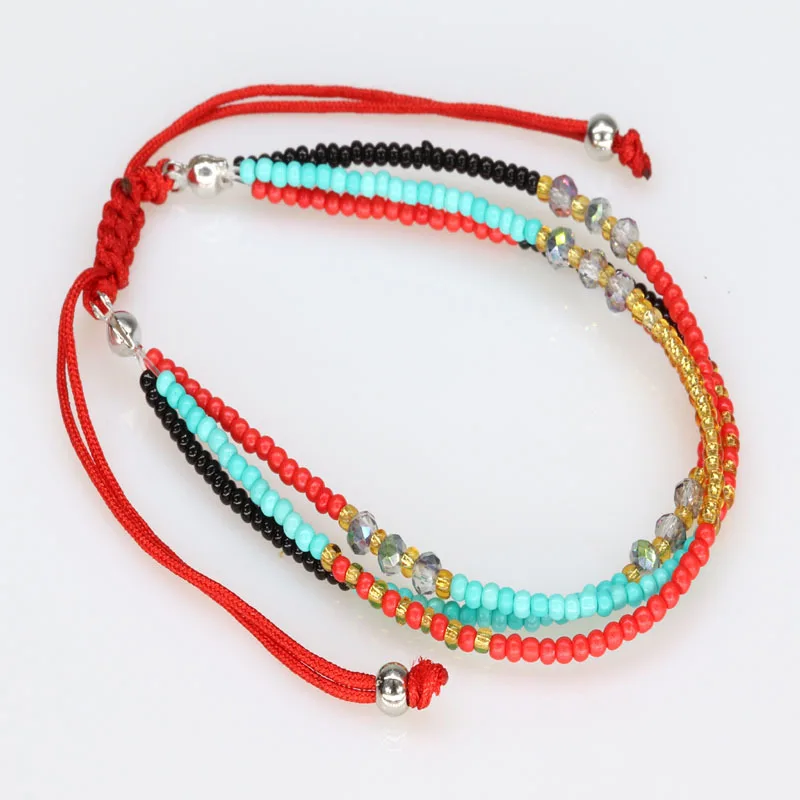 2024 Adjustable Knots Red Rope Bracelet Braided Macrame Knot Buddhist Tibetan Lucky Bracelet