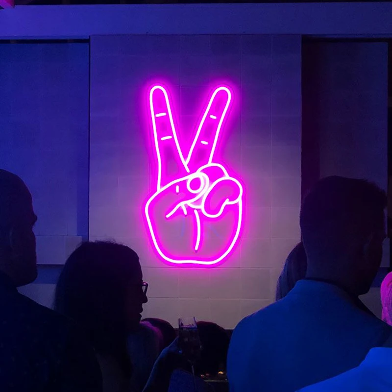 
Customized gesture neon sign shop front outdoor name signs 