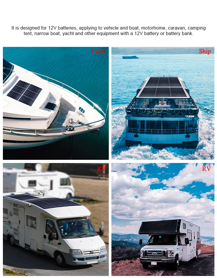 2022 ETFE Semi Flexible Solar Panel Price for RV Marine Caravan Solar Energy System