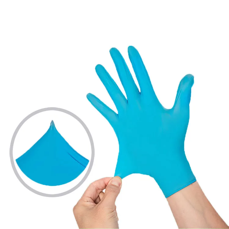 Hot Selling Kitchen Cleaning Disposable Blue Nitrile Blend Guantes Wear-Resistant Guantes