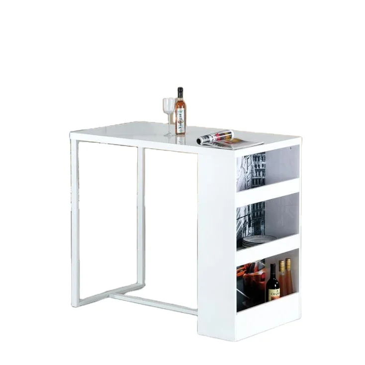Hot sale modern simple home restaurant hotel white color tall wooden table bar wood