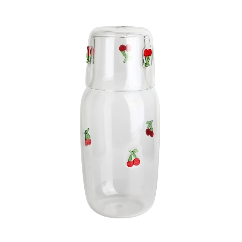 High Borosilicate Household 1300ml Large Clear Glass Carafe Cool Water Filter Refrigerated Pitcher Jug Set with Glass Lid