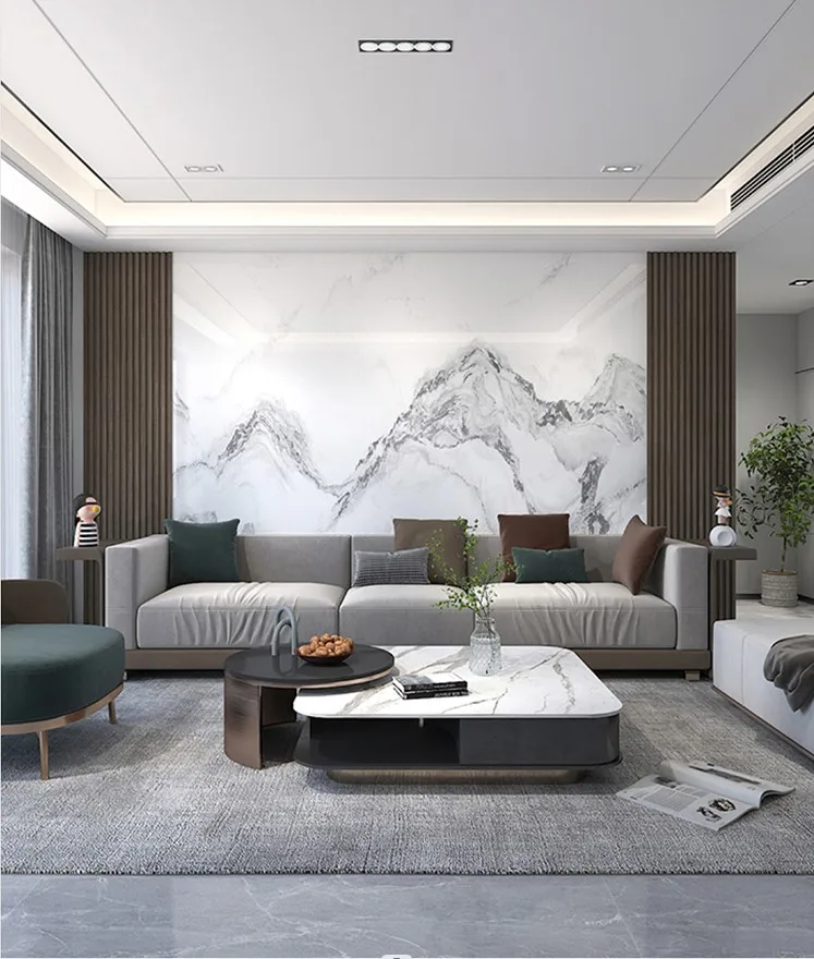 PET Marble Bamboo charcoal fiber wall panel wall marbled panels boards Interior Decoration Materials