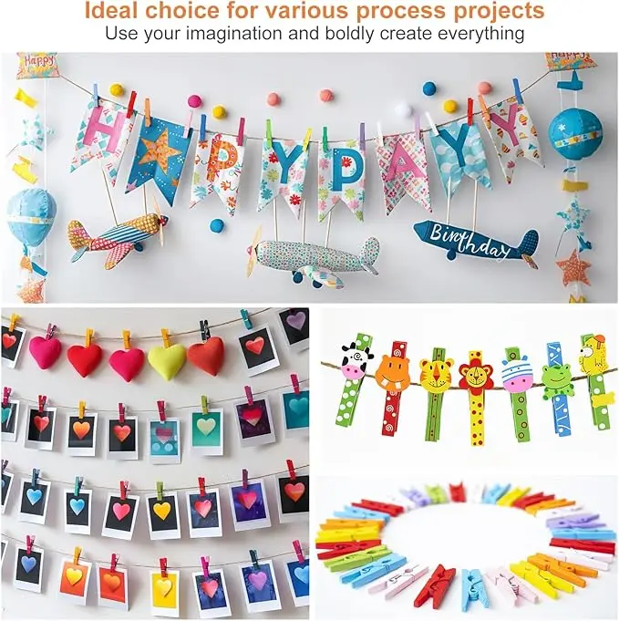 Hot Sale Colorful Clothespin Wooden Clip Rainbow for Decorative Craft Pegs Photos Pictures Decoration Clip Clothespin Clothespin