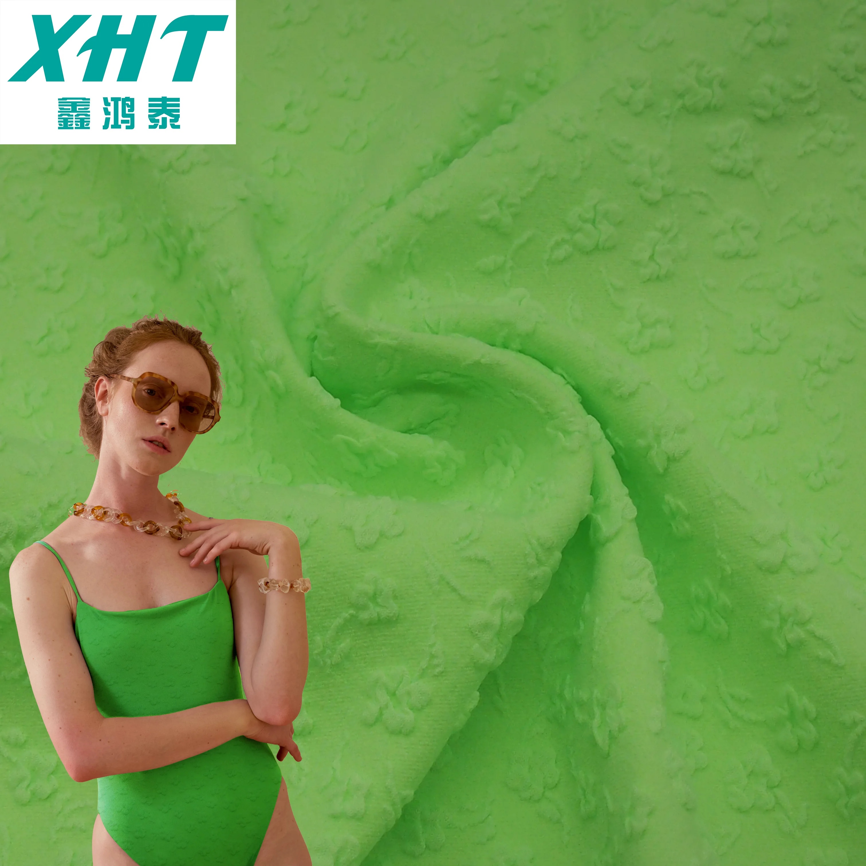 Piercing  flower  jacquard fabric, spandex fabric for swimwear, sportswear,dress