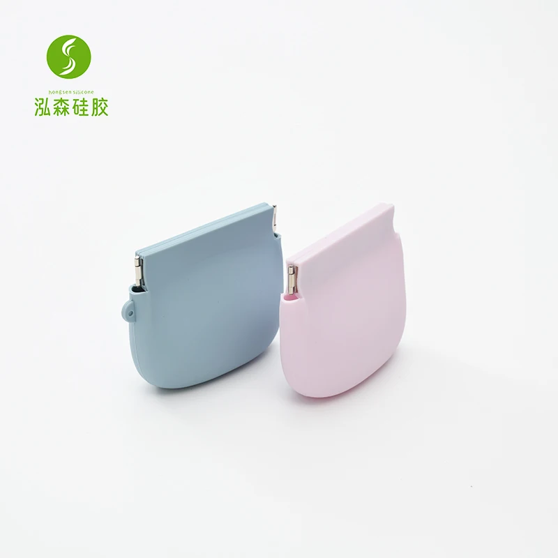 Custom Silicone Coin Purse Cute Logo Cosmetic Pink Waterproof Zipper Bag For Lady