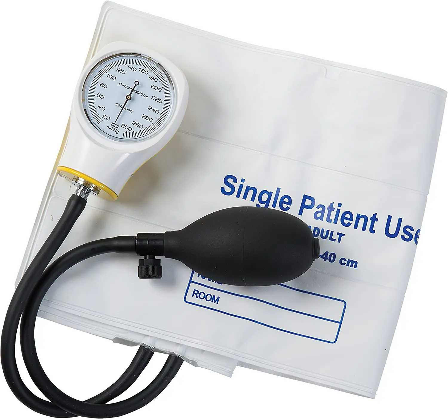 Heagi Disposable Arm Blood Pressure Cuff, Manual Sphygmomanometer, Single Use, Large Adult Size, Box of 5, White