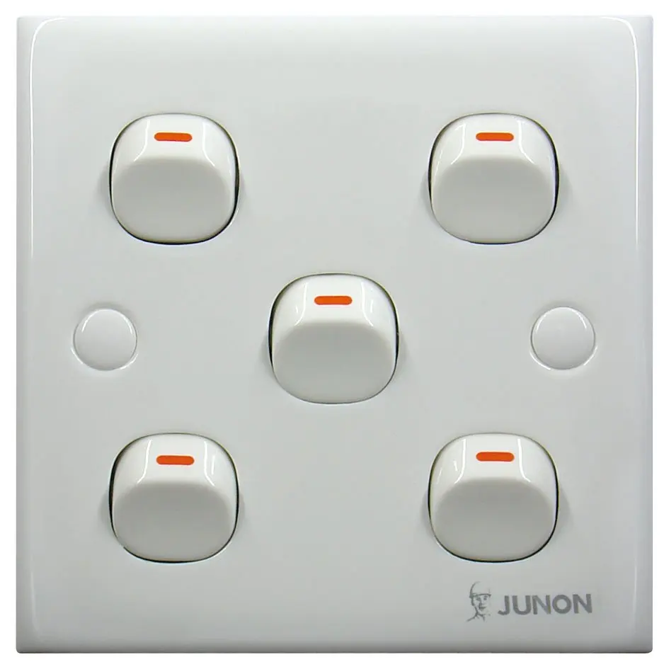 JUNON Hot Sell 4 Gang 1 Way Switch 1/2 Way Small Switch Push Button Light Switch