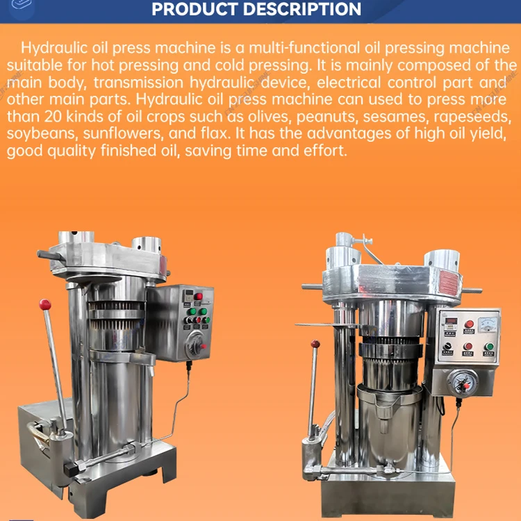 Sunflower Hydraulic Oil Press Machine Automatic Cooking Oil Making Machine Sesame Extractor Machine For Small Businesses