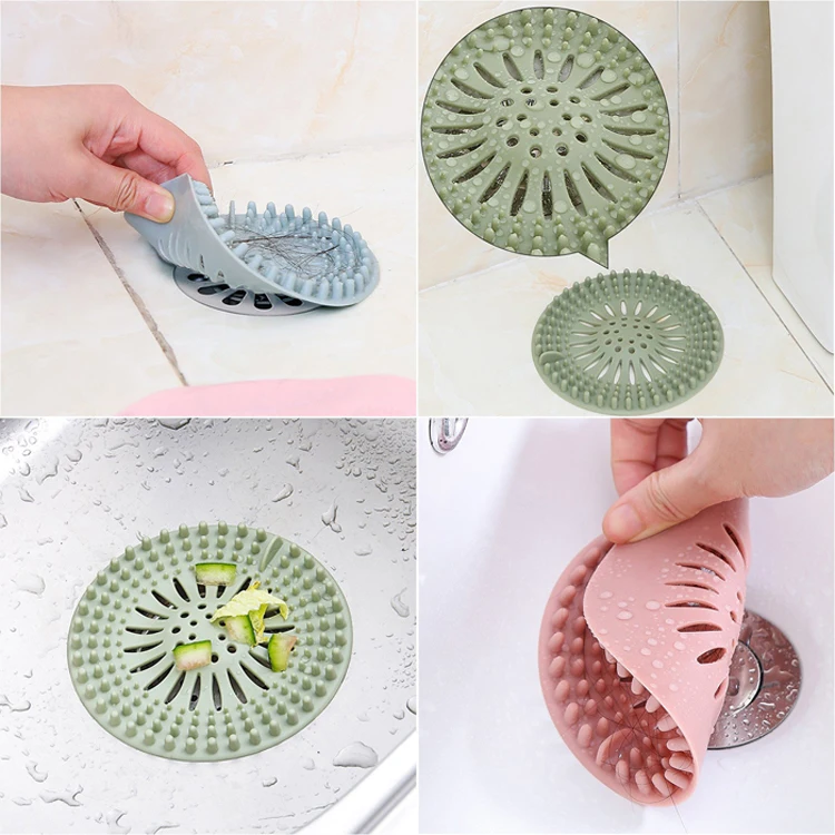 Hot Selling Hair Catcher Durable Soft Silicone Hair Stopper Shower Drain Covers