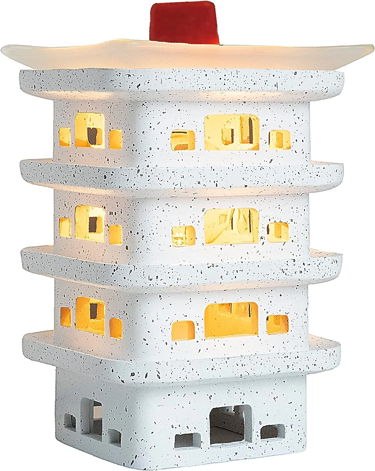 High Quality Chinese White Tower Resin Crafts Electric Wax Warmer Smokeless Candle Warmer Lambs Luxurious Home Wax Melt Heater