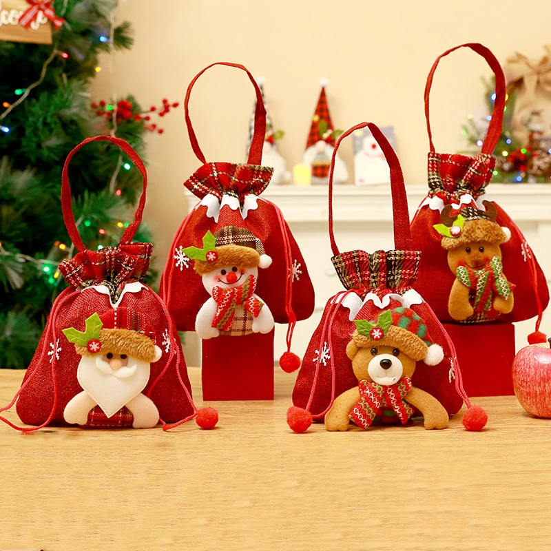 Promotion Small Burlap Fabric Gift Wrap Lightweight Gift Bags for Guest Party Weeding Birthday Christmas Santa Sack