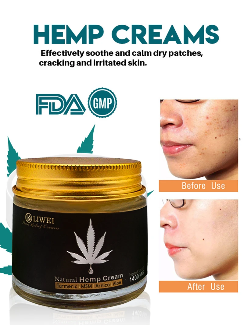 
 Лидер продаж 2021, бесплатный образец, Осветляющий увлажняющий крем для лица, экстракт конопли, масло семян конопли, отбеливающий крем для лица  