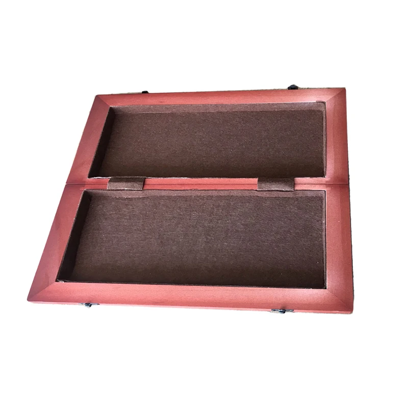 International wooden chess set games box with folding board and metal locks