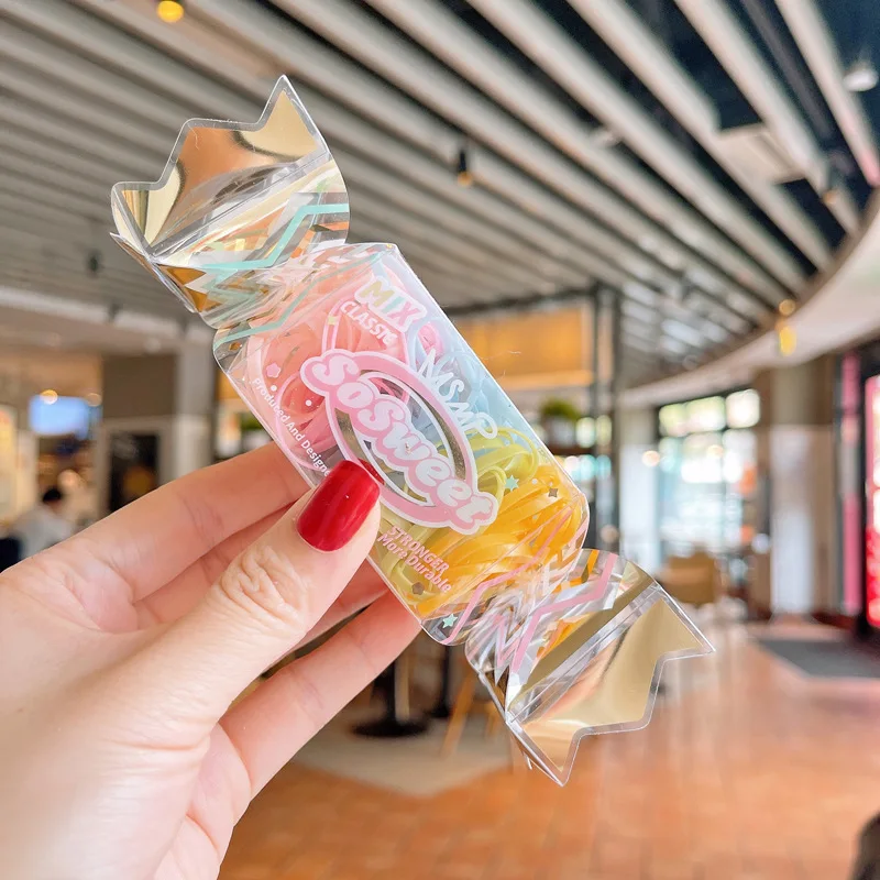 Girls Small Disposable Hair Bands Kids Candy Color Elastic Rubber Band Baby Scrunchie  Hair Accessories