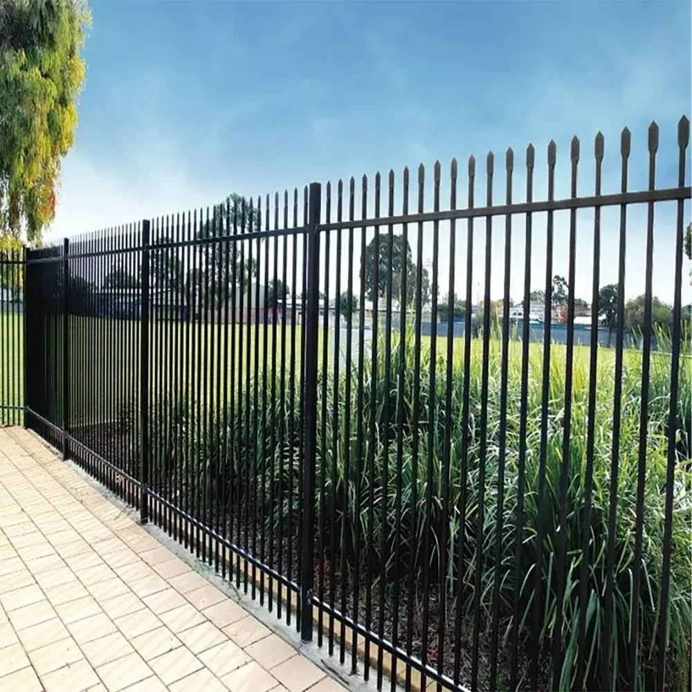 Latest Design Cheap Metal Picket Ornamental Residential Powder Coated Wrought Iron Fence Panels Metal Garrison Fencing