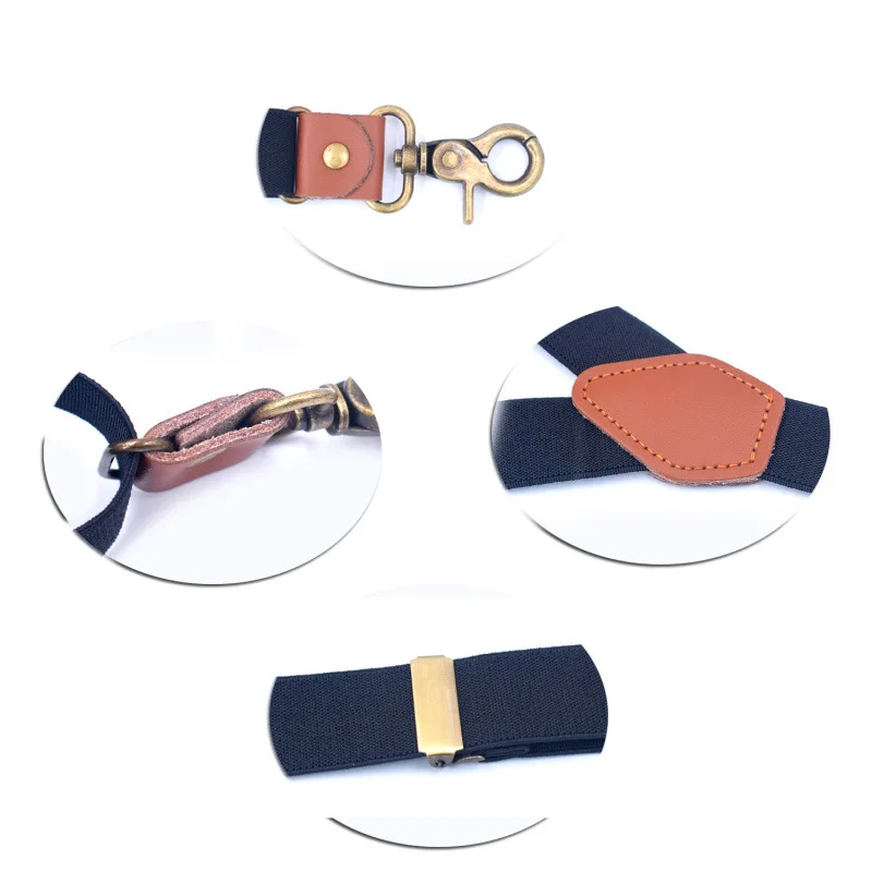 Adults Y Shape Elastic Straps 3 Clip Adjustable Braces High Quality Vintage Hooks Mens Pants Stripe Suspenders