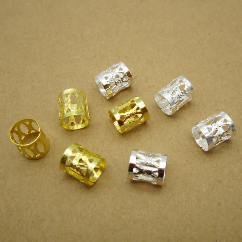 AIFANLIDE High Quality Metal Cuff Hair Beads For Synthetic Crochet Braids Extension Accessories 100pieces/pack