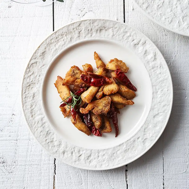 Nordic restaurant hotel Western steak plate Dessert Salad Steak Plate Ceramic Dinnerware Round Flat Plate