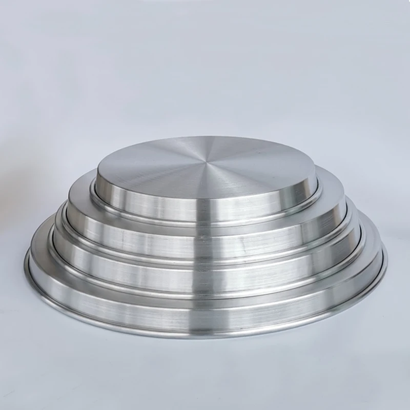 Factory Customized Round Aluminum Pizza shallow Tray Pan Nonstick Pizza Bake Pan