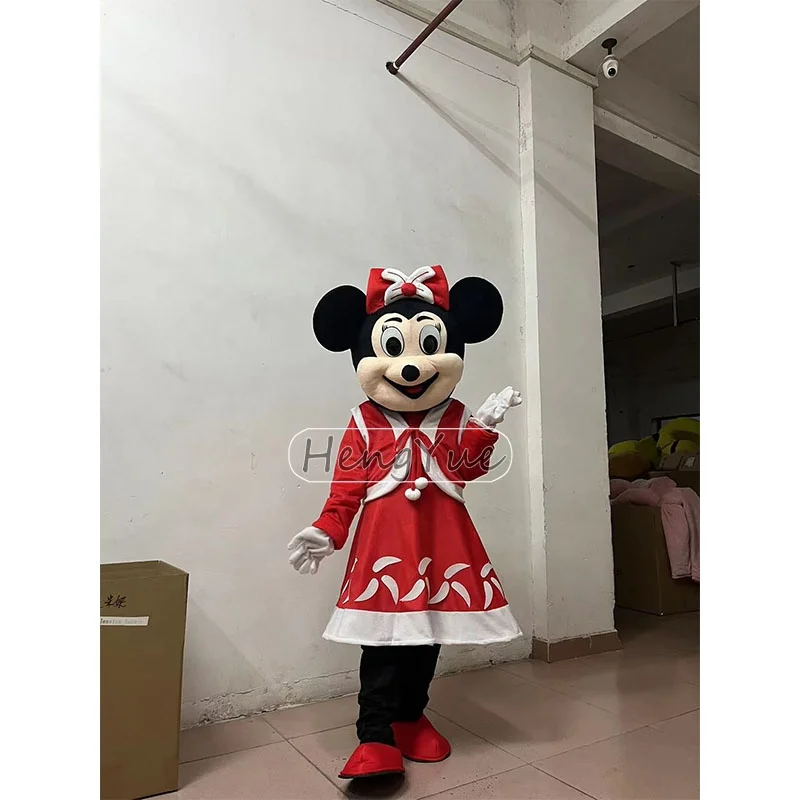 Hengyue Christmas Party Cosplay Minnie Mascot Mill Mouse Mickey Mascot Costumes for Adults Plush Fancy Walking Costumes